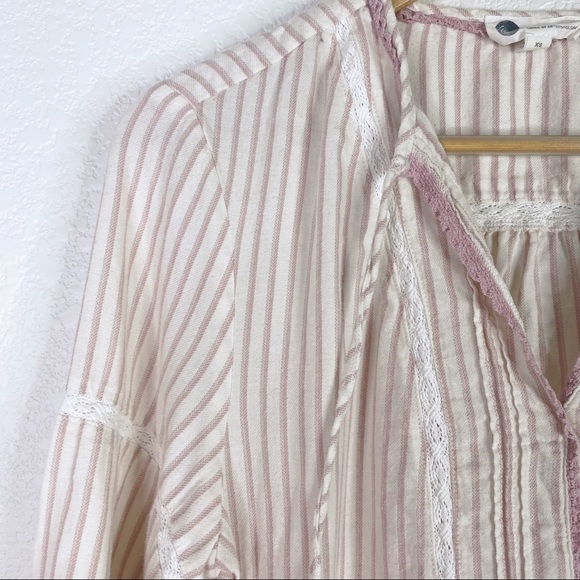 Anthropologie Floreat Striped Embroidered Tunic Blouse - Picture 3 of 7